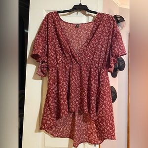 Low cut floral shirt